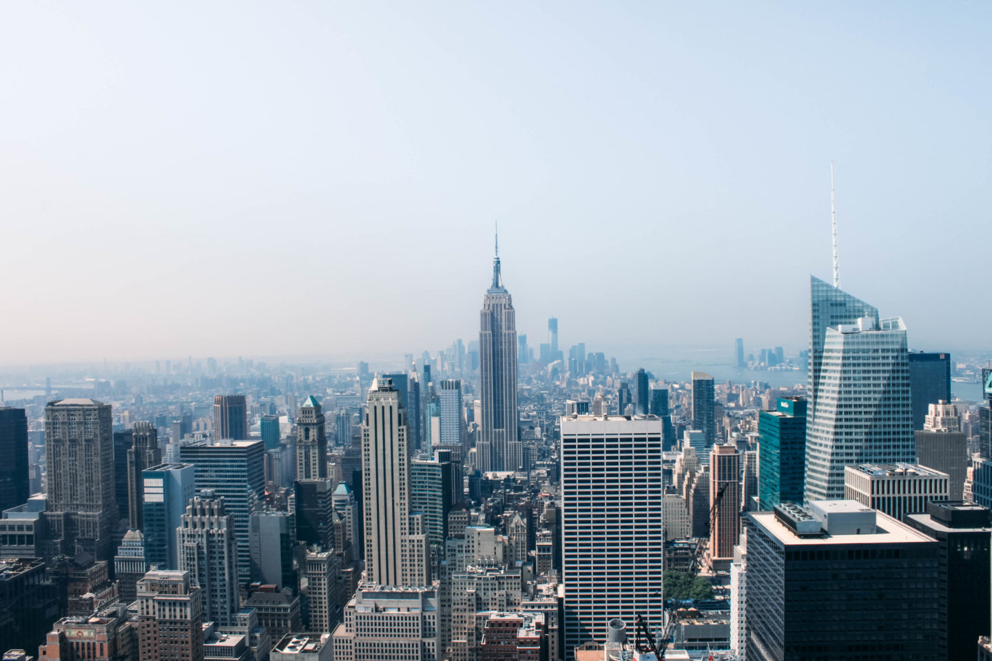 veduta di new york dall'alto con empire state building